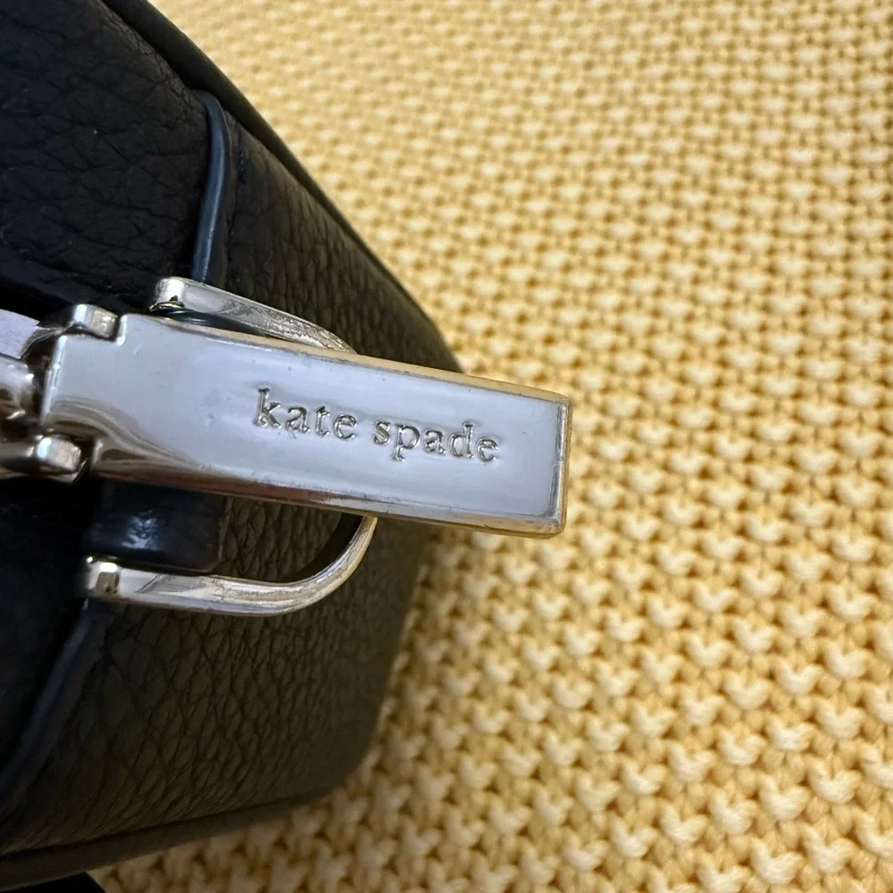 Kate Spade Black Crossbody Bag with Striped Strap - Picture 7 of 12